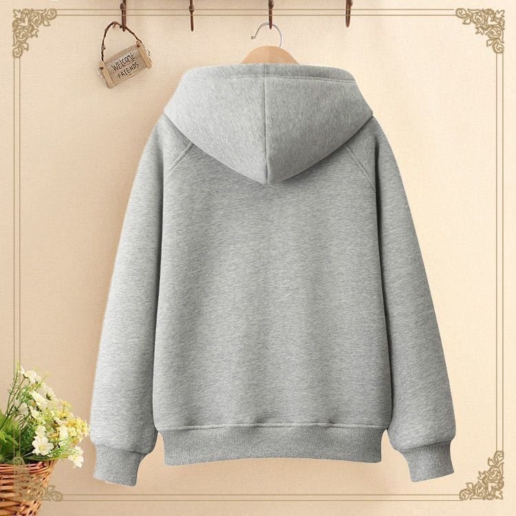 Női 100% pamutkapucnis pulóver, laza szabás, hercegnő ujjak