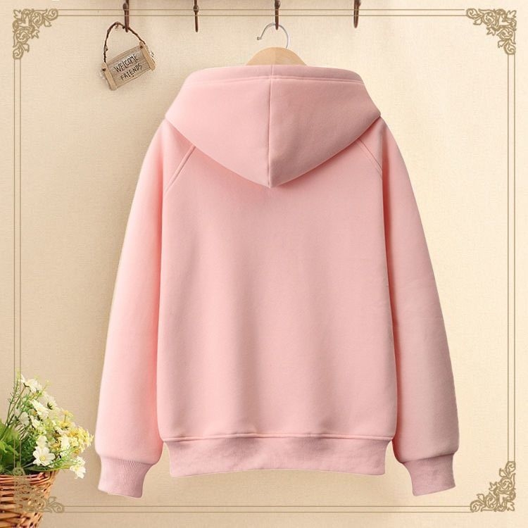 Női 100% pamutkapucnis pulóver, laza szabás, hercegnő ujjak