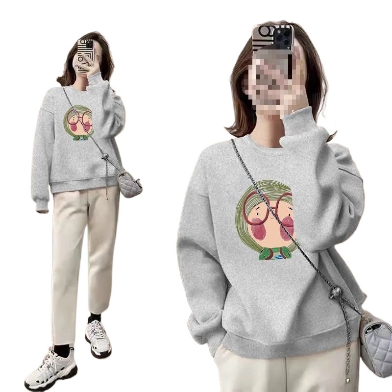 Ženská chenille mikina s kruhovým výstrihom, oversize voľný strih, flísová podšívka, obsah spandexu do 30 %, jar 2025 vydanie