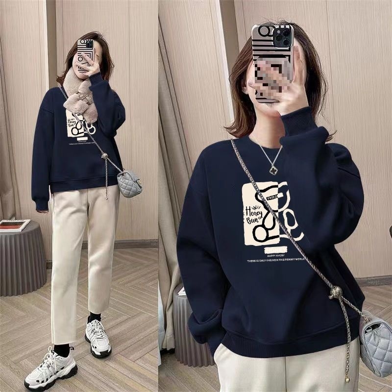 Ženská chenille mikina s kruhovým výstrihom, oversize voľný strih, flísová podšívka, obsah spandexu do 30 %, jar 2025 vydanie