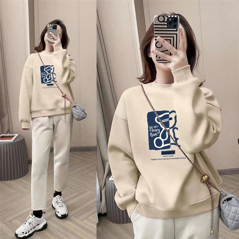 Ženská chenille mikina s kruhovým výstrihom, oversize voľný strih, flísová podšívka, obsah spandexu do 30 %, jar 2025 vydanie