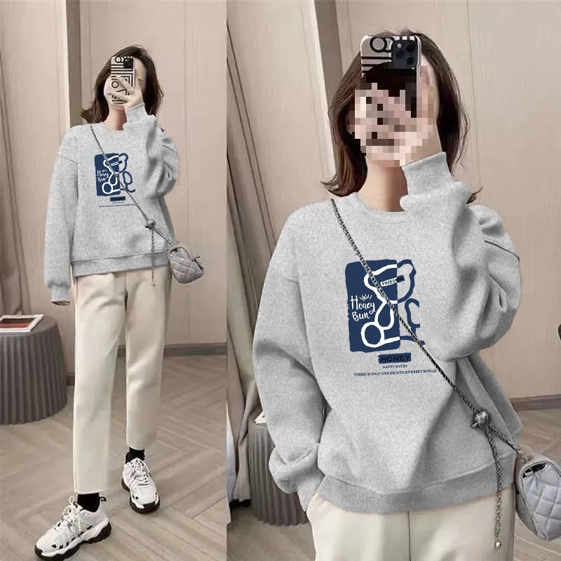 Ženská chenille mikina s kruhovým výstrihom, oversize voľný strih, flísová podšívka, obsah spandexu do 30 %, jar 2025 vydanie