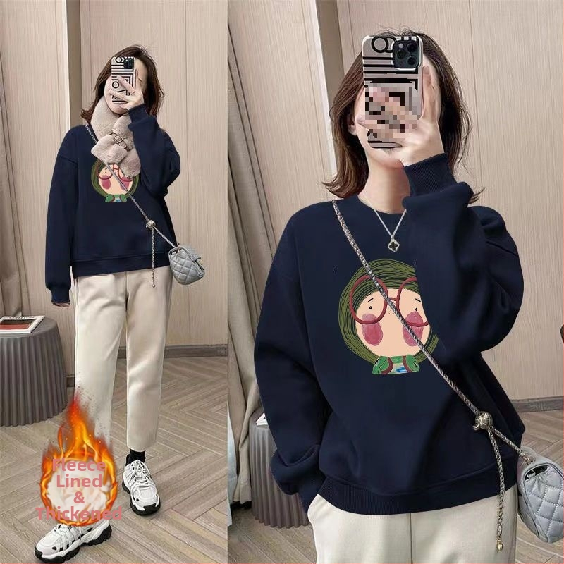 Ženská chenille mikina s kruhovým výstrihom, oversize voľný strih, flísová podšívka, obsah spandexu do 30 %, jar 2025 vydanie