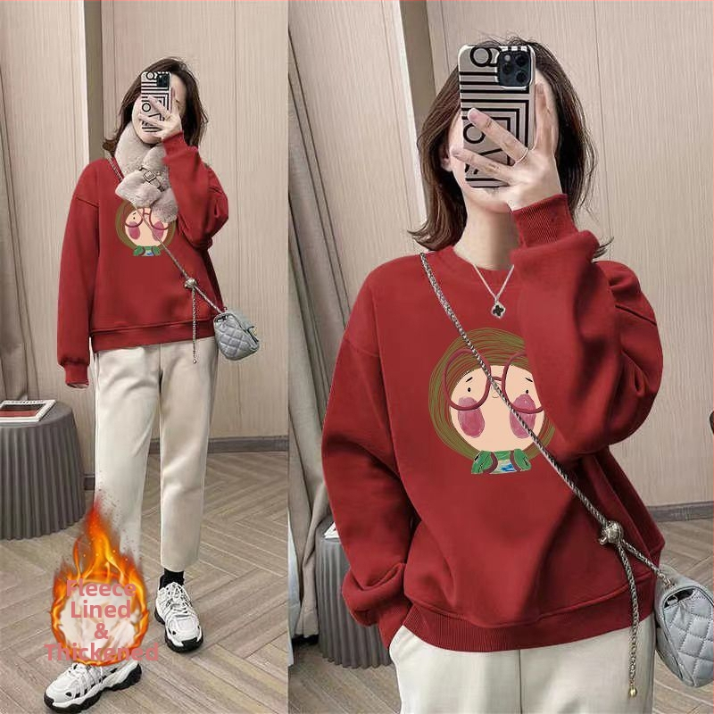 Ženská chenille mikina s kruhovým výstrihom, oversize voľný strih, flísová podšívka, obsah spandexu do 30 %, jar 2025 vydanie