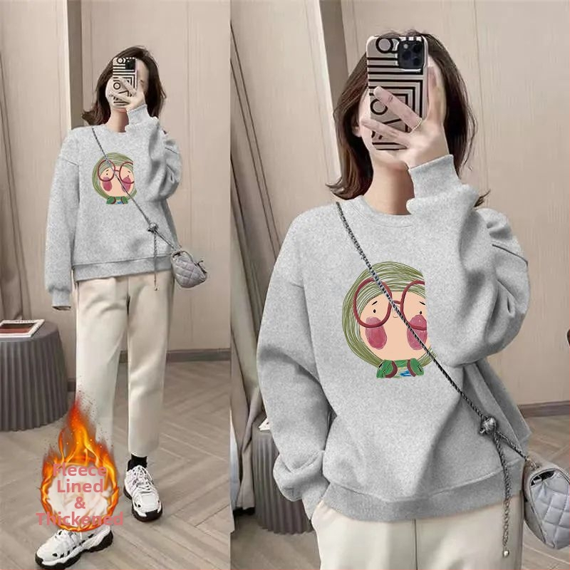 Ženská chenille mikina s kruhovým výstrihom, oversize voľný strih, flísová podšívka, obsah spandexu do 30 %, jar 2025 vydanie