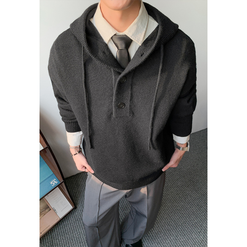 Akrilból készült pulóver, lazán szabott, Hongkong-stílus, 2025 ősz