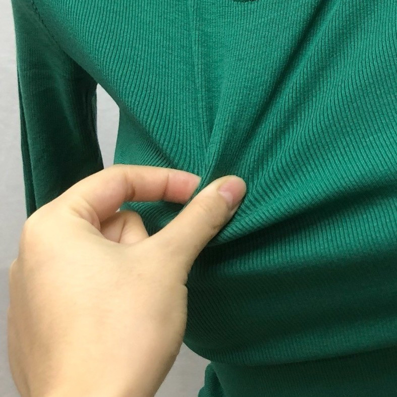 Meko osnovno gornje s visokim ovratnikom, ribano-elastični materijal, korejski stil za jesen-zimu