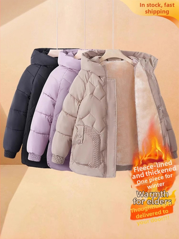 Kakla kapuces jaka ar kokvilnas pildījumu, bieza ziemas ārējā jaka ar ziedu rakstu, brīvs piegriezums, ārējais materiāls poliesters 80–90%