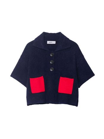 Cardigan-sweter, poliester, okrugli izrez, rukavi 3/4, japansko-korejski casual stil, jesen 2025