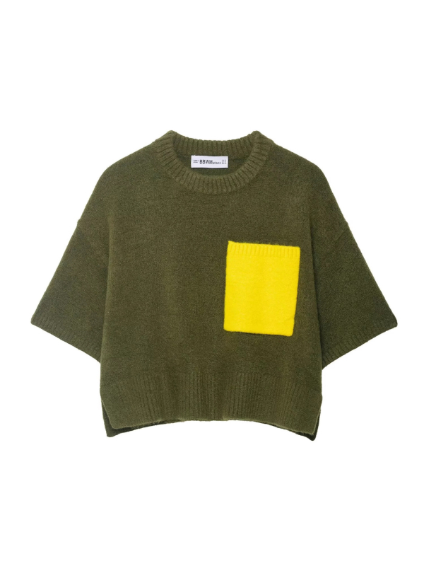 Cardigan-sweter, poliester, okrugli izrez, rukavi 3/4, japansko-korejski casual stil, jesen 2025