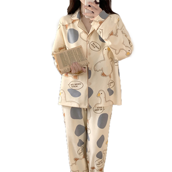 Pavasario nėščiųjų pižamų komplektas — ilgomis rankovėmis, maitinančiai, kvėpuojantis poliesteris 95–100%, namų drabužiai