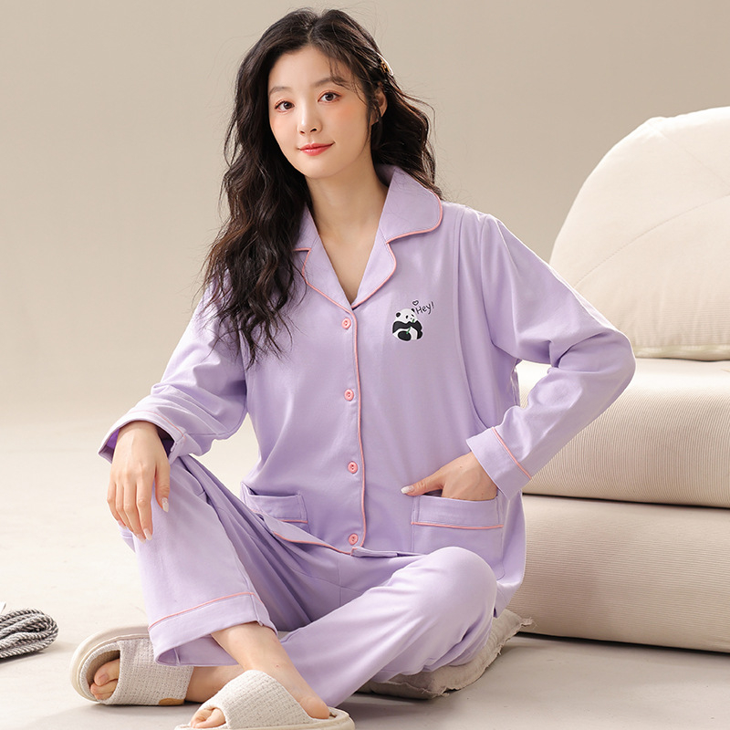 Pavasario nėščiųjų pižamų komplektas — ilgomis rankovėmis, maitinančiai, kvėpuojantis poliesteris 95–100%, namų drabužiai