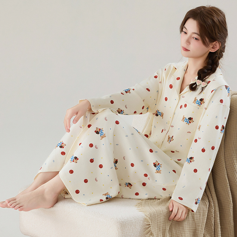 Moteriška naktinė su kardiganu, ilgos rankovės, ilga kirpimo, namų drabužiai nėščioms