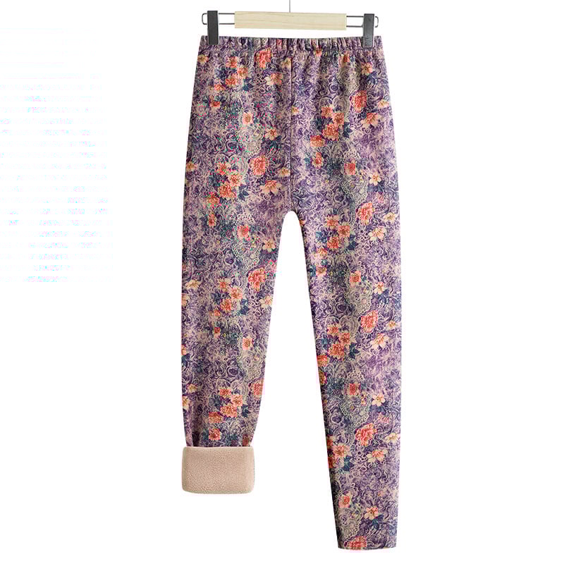 Θερμικό σετ ζακέτας για ηλικιωμένες γυναίκες – φλοράλ σχέδιο, Cloud warm velvet, μακριά μανίκια, στρογγυλός λαιμός, 251–300 g/m2