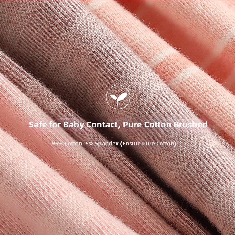 Piena zīdīšanas tops no kokvilnas ar svītrainu rakstu, garās piedurknes, pulovera stilā, zīdīšanas atvērums