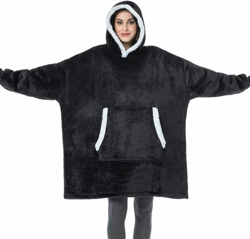 Kapuutsiga fleece-pidžaama polüestrist, ekstra paks, pikad varrukad, kodu ja väljas soojuse jaoks, paaridele