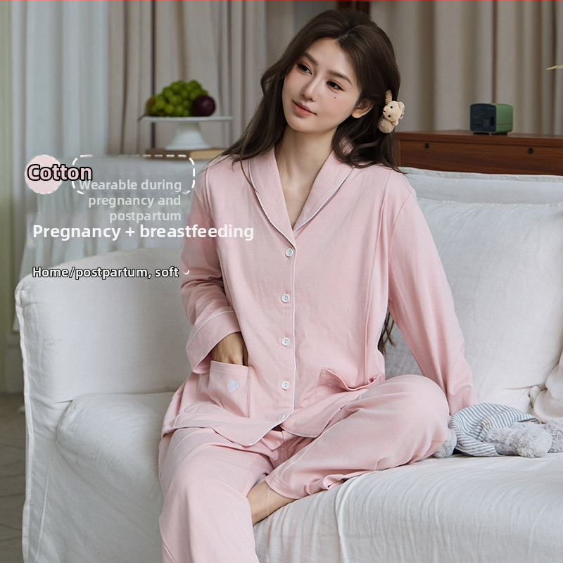 Pēcdzemdību un zīdīšanas komplekts – garas piedurknes un garas bikses, džersijs no tīras kokvilnas ar elastānu, plāns, augsta kvalitāte