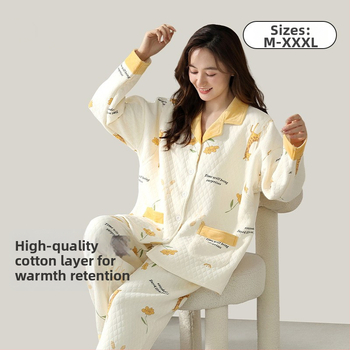 Materinský pyžamový set s výplňou, dlhé rukávy, nohavice — dojčenie