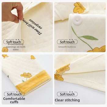 Materinský pyžamový set s výplňou, dlhé rukávy, nohavice — dojčenie