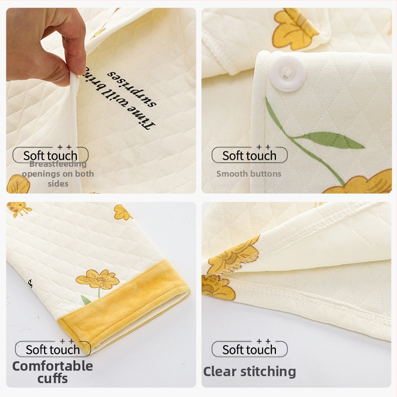 Materinský pyžamový set s výplňou, dlhé rukávy, nohavice — dojčenie