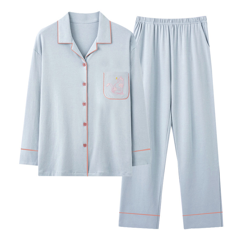 100% medvilnės maitinančios aprangos komplektas su kardiganu, ilgomis rankovėmis, kelnėmis, vidutinio tankio audinys 161–180 g/m², tinkamas visiems sezonams