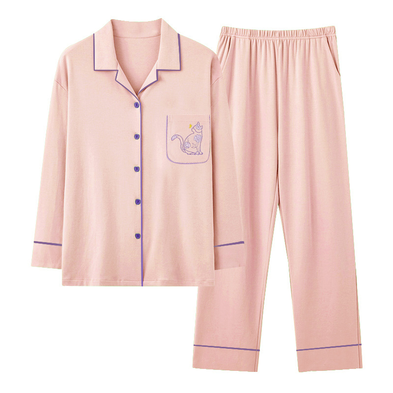 100% medvilnės maitinančios aprangos komplektas su kardiganu, ilgomis rankovėmis, kelnėmis, vidutinio tankio audinys 161–180 g/m², tinkamas visiems sezonams