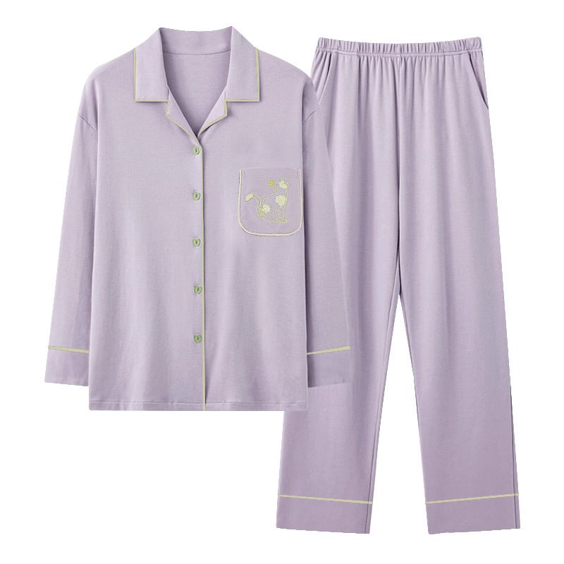 100% medvilnės maitinančios aprangos komplektas su kardiganu, ilgomis rankovėmis, kelnėmis, vidutinio tankio audinys 161–180 g/m², tinkamas visiems sezonams