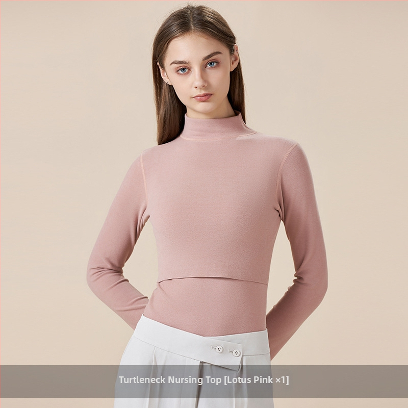 Maitinimo marškinėliai motinystei su maitinančiu atidarymu, ilgos rankovės, Derong poliesterio audinys, rudens 2025 leidimas