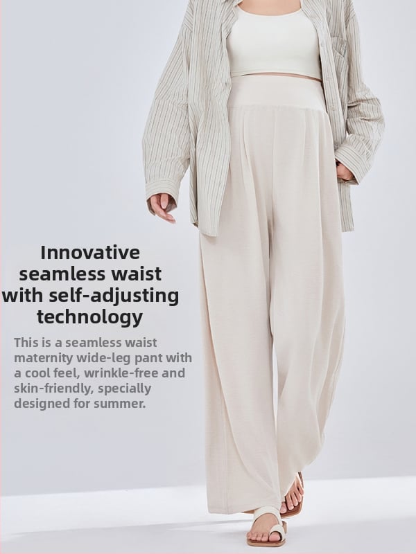 Rasedatele mõeldud laiad püksid, õhuke polüester (95%+), lõdva lõige, kevad-suvi 2025