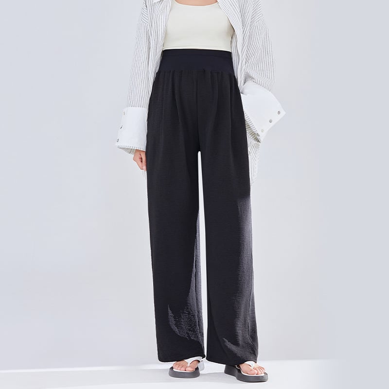 Rasedatele mõeldud laiad püksid, õhuke polüester (95%+), lõdva lõige, kevad-suvi 2025