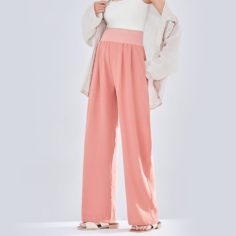 Rasedatele mõeldud laiad püksid, õhuke polüester (95%+), lõdva lõige, kevad-suvi 2025