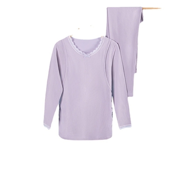 100% medvilninis nėščiųjų termalinis pižamų komplektas — marškinėlis su 3/4 rankovėmis ir kelnės, vidutinio svorio audinys, pavasaris-ruduo, maitinančiai