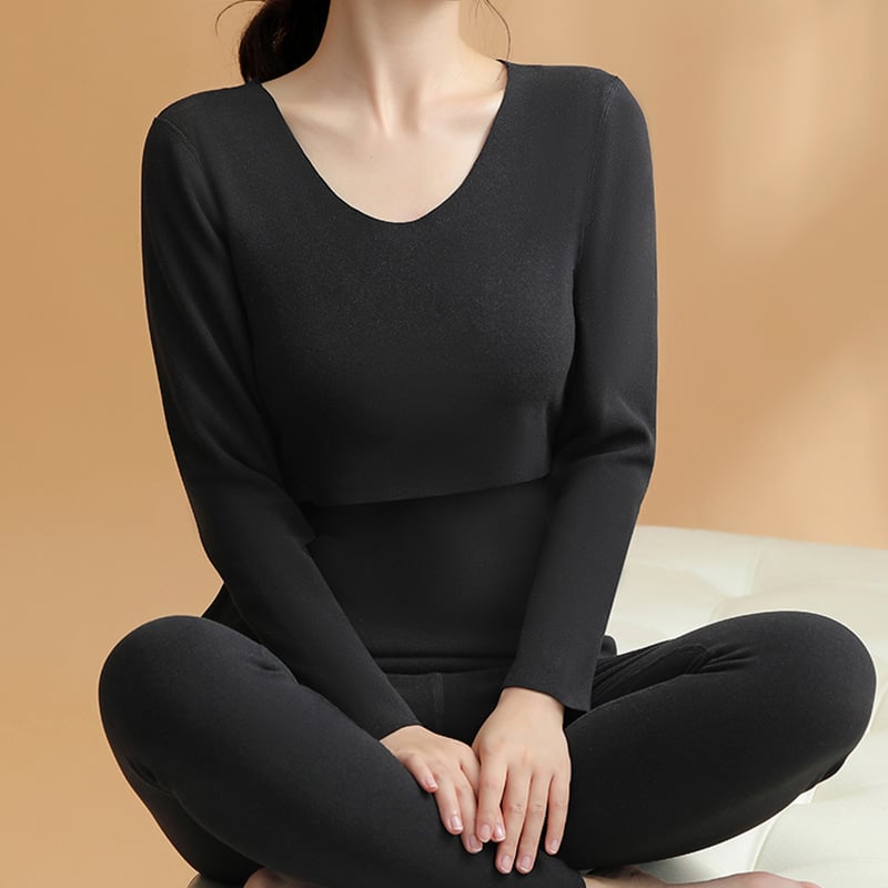 Nėštumo ir žindymo pižamų komplektas su flisiniu įdėklu rudens–žiemos sezonui — ilgomis rankovėmis viršutė, kelnės, 64% viskozė, storis 201–250 g/m2, paprastas kasdienis stilius