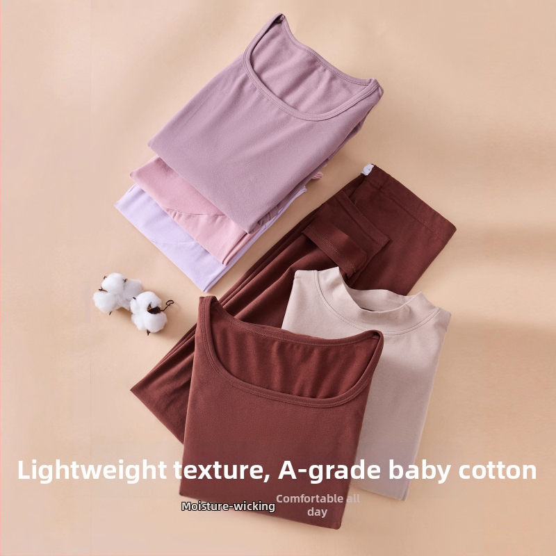 Nėščiųjų medvilninis komplektas maitinančiai – ilgomis rankovėmis, dviejų dalių, ruduo–žiema 2025