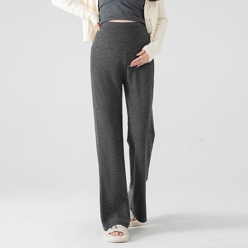 Grūtnieču bikses – 9/10 garums, brīvs piegriezums, chenille audums ar spandeksu līdz 30%, regulējams platākais apakšējais gals