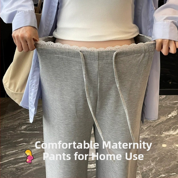 Nėščiųjų kelnytės su fliso viduje, laisvas kirpimas, plačios kelnės su raišteliu, žemas liemuo, poliesterio–viskozės mišinys (50–70% poliesterio, 30–50% viskozės), ruduo 2025