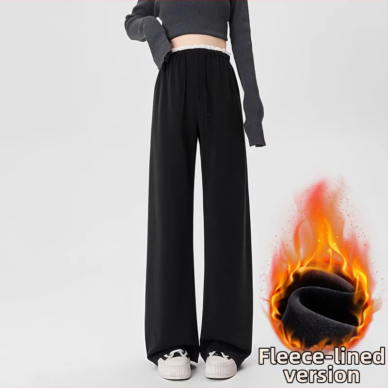 Nėščiųjų kelnytės su fliso viduje, laisvas kirpimas, plačios kelnės su raišteliu, žemas liemuo, poliesterio–viskozės mišinys (50–70% poliesterio, 30–50% viskozės), ruduo 2025