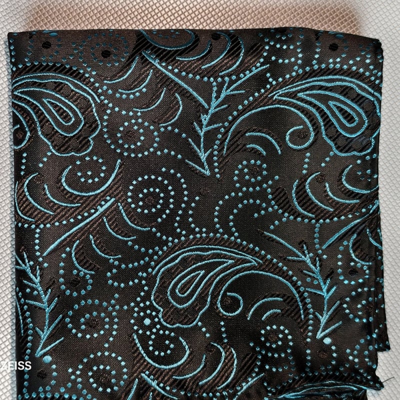 Kišeninė skarelė su britišku retro raštu, džakardinė poliesterio medžiaga, derinimo raštas, vakarinė apranga