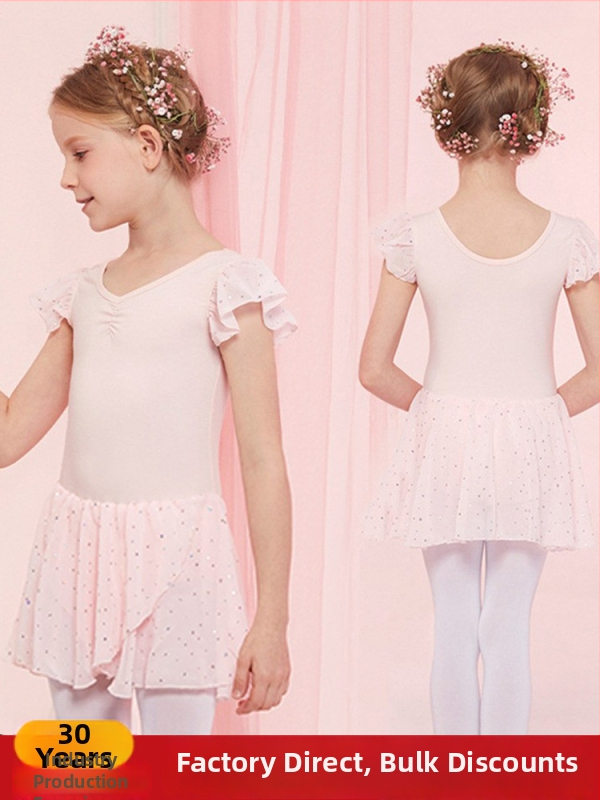 Bērnu deju apģērbs meitenēm – vasaras kokvilnas trenēšanas tērps ar baleta tutu, 93,2% kokvilna, stils 1628, zīmols E.dance