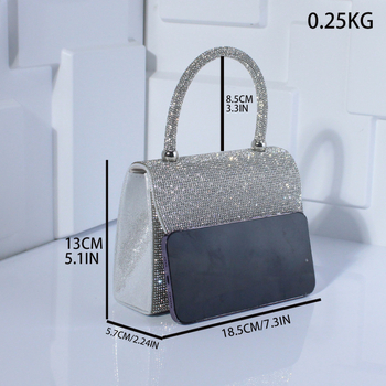 Yaxuanmei PU vakarienės rankinė su grandinėle, horizontalaus kvadrato formos, magnetinis užsegimas, vidinė ID kišenė