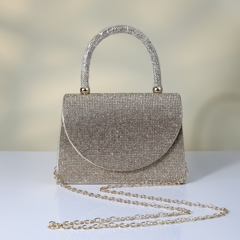 Yaxuanmei PU vakarienės rankinė su grandinėle, horizontalaus kvadrato formos, magnetinis užsegimas, vidinė ID kišenė