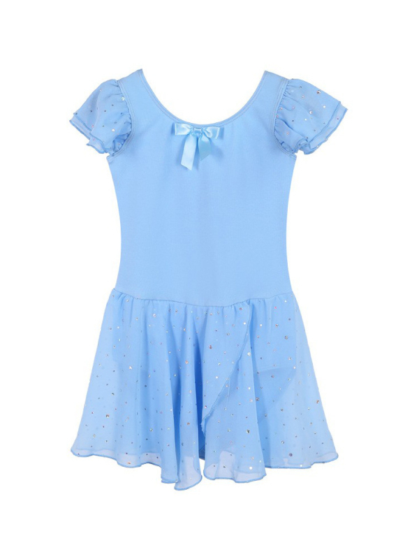 Rochie de dans pentru copii, mâneci scurte, bumbac de vară 93,2%, pentru fetițe 3-8 ani, pentru repetiții