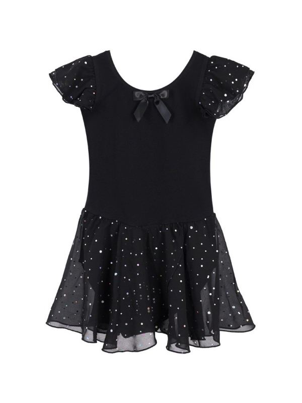 Rochie de dans pentru copii, mâneci scurte, bumbac de vară 93,2%, pentru fetițe 3-8 ani, pentru repetiții