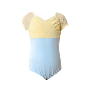 Set balet pentru copii din bumbac (95,2%), rochie cu bretele, mâneci scurte, pentru antrenament, 3–8 ani