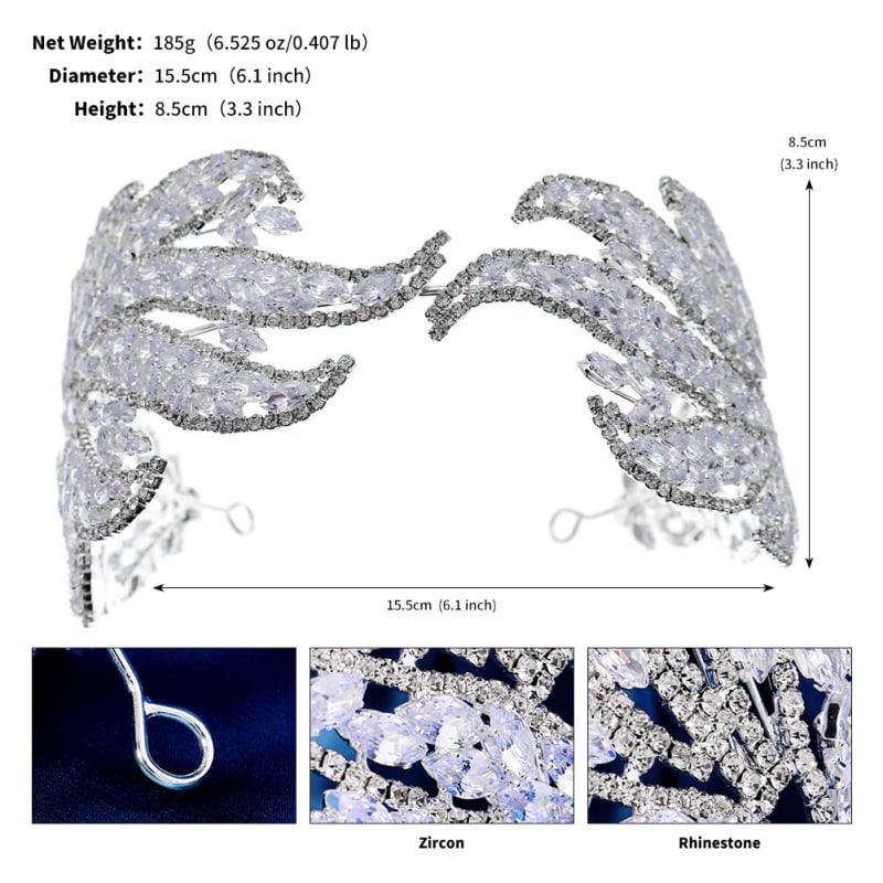Mianino Rhinestone Diamond Hair Hoop – platus plaukų lankelis moterims, ekstravaganiškas stilius, asmeninė tendencija