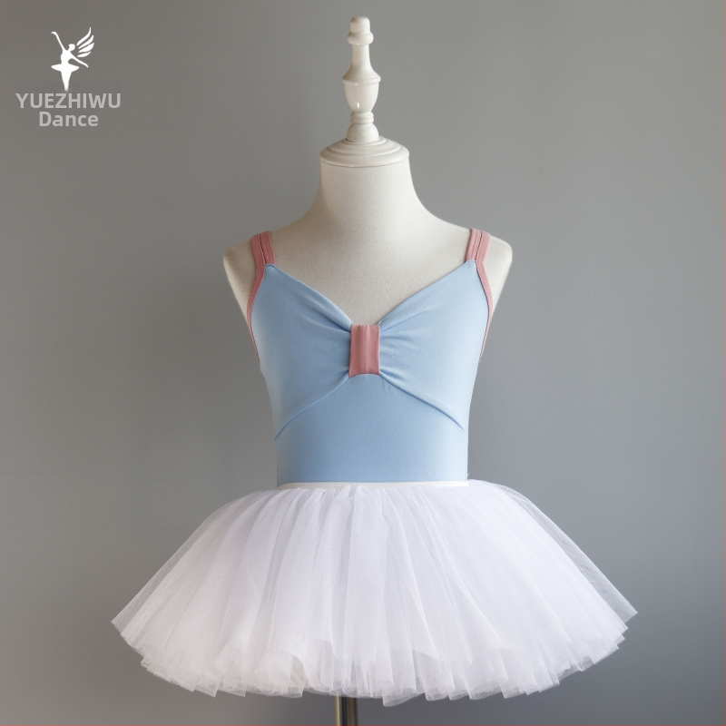 Vaikų šokių treniruočių kombinezonas – vasarinis, vientisas, 95% medvilnė, švelnus apdorojimas, princės stilius