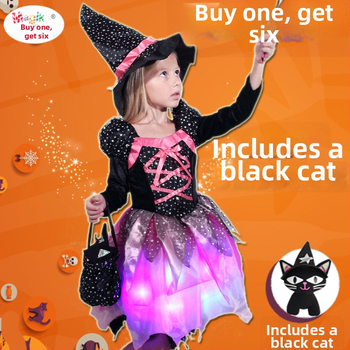 Vaikų Helovyno kostiumas: Raganių princų princesės suknelė sceniniam pasirodymui – organza su 80% polipropileno ir spandekso, kelnių komplektas, 3–8 metų vaikams, ruduo