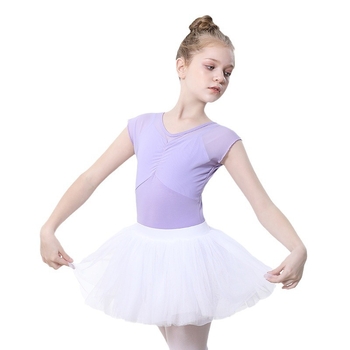 Set de dans pentru fete, vară, mâneci scurte, fustă tutu, 95% bumbac, țesătură tratată moale