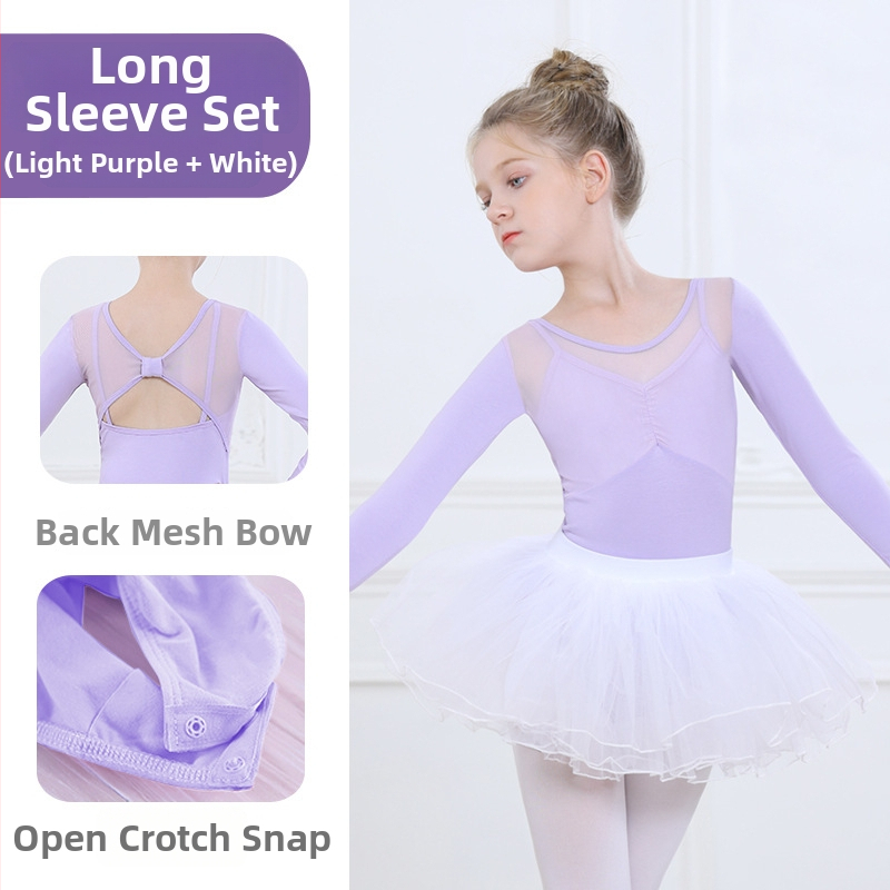 Mergaičių vasaros trumpomis rankovėmis šokių apranga su tutu sijonu, 95% medvilnė, švelnus audinio apdorojimas