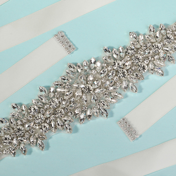 Vestuvinė juosta su rhinestones, kaspino sagtis, rišimo užsegimas, platus (>4 cm), lengvas prabangos stilius, 2023 m. pavasaris